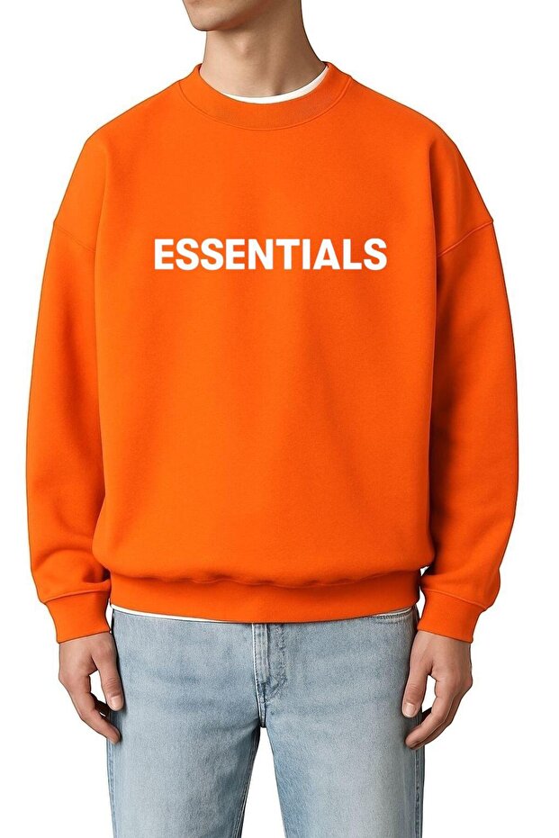 3 Yarn Combed Cotton Essentials Printed Unisex Sweatshirt