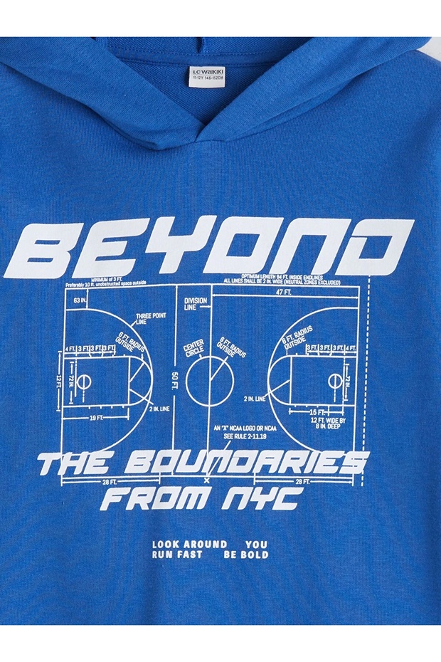 LCW Kids Mavi Kapüşonlu Erkek Çocuk Eşofman Takım - 3