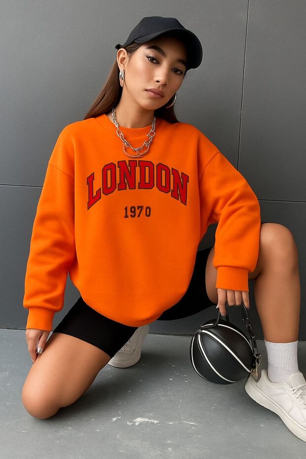 3 Yarn Combed Cotton London Printed Unisex Sweatshirt
