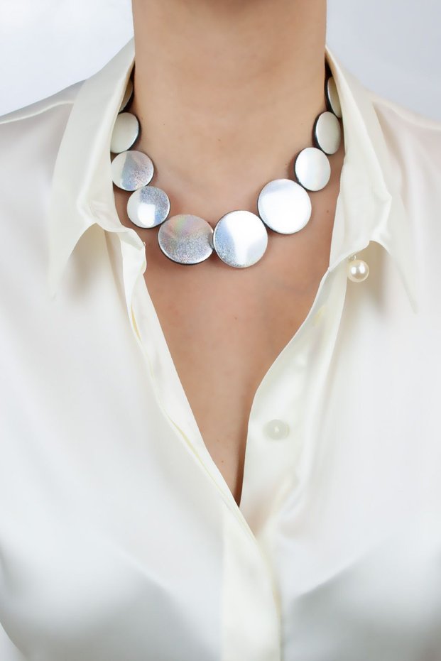 Round Tasasrım Silvery Women's Necklace