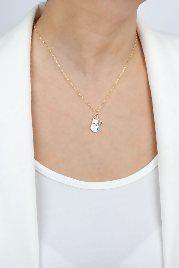 Snowman Figure Christmas Themed Necklace