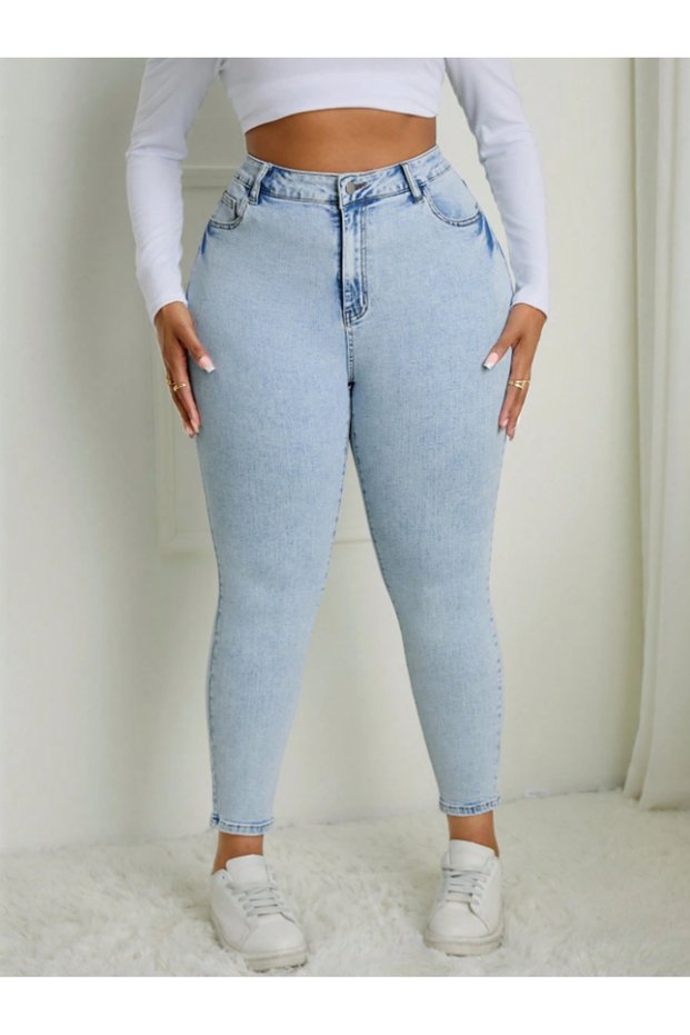 Women's Classic Plus Size Skinny Fit High Waist Full Lycra Soft Wear Jean Big Size
