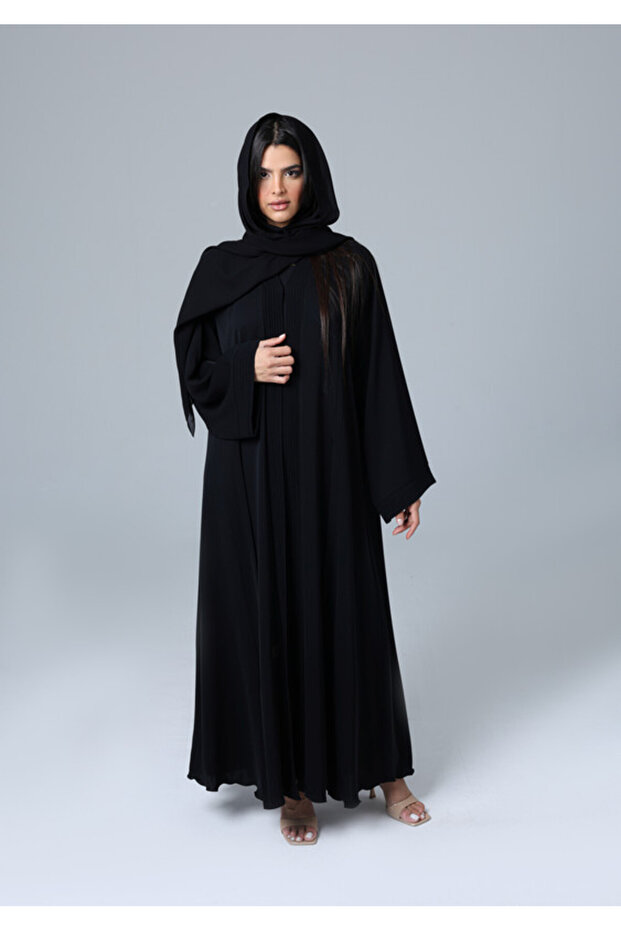 Plain Soild Casual Black Abaya