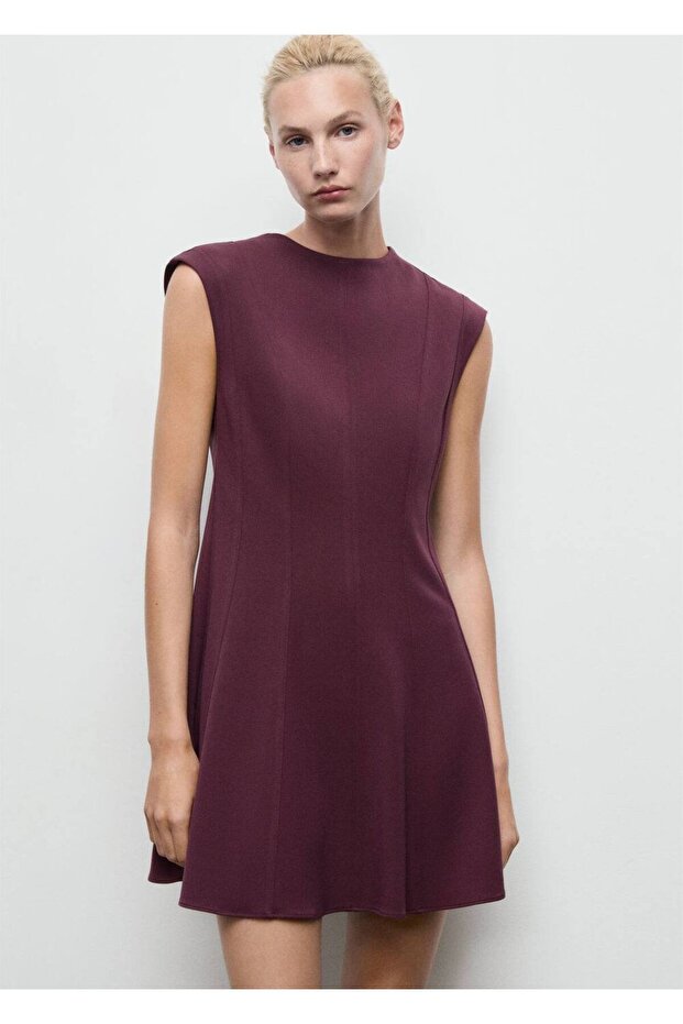 Dikişli evaze elbise - 1