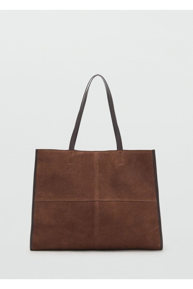 Süet deri shopper çanta - 3