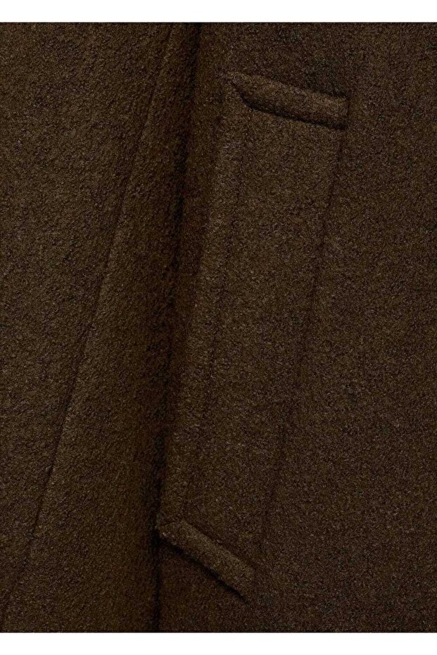 Oversize maksi yaka yün palto - 6