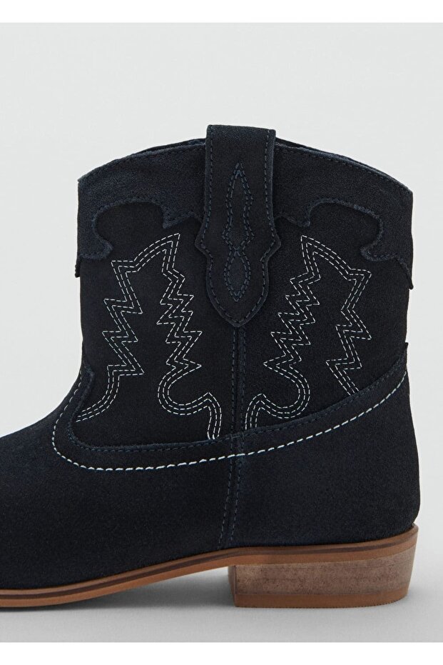 İşlemeli deri yarım bot - 3