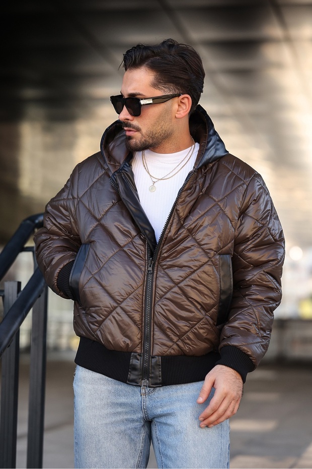 معطف جلدي مزدوج الجوانب للرجال - 8