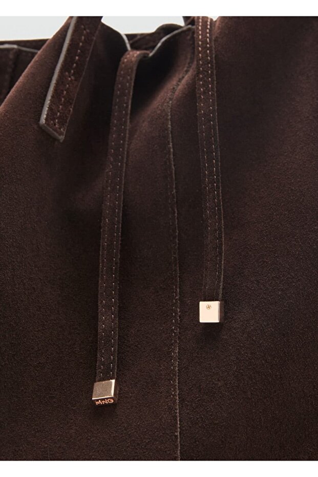 Süet shopper çanta - 5