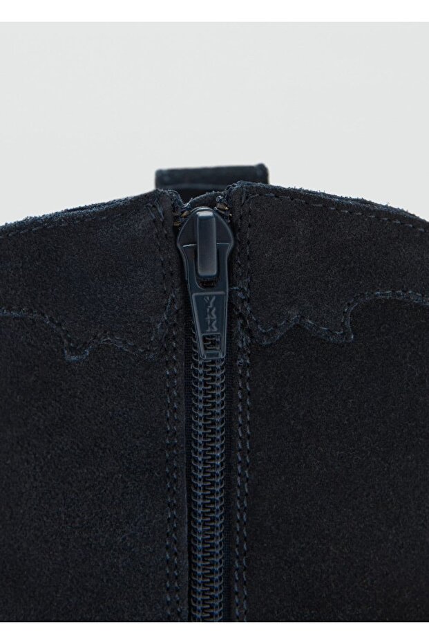 İşlemeli deri yarım bot - 4