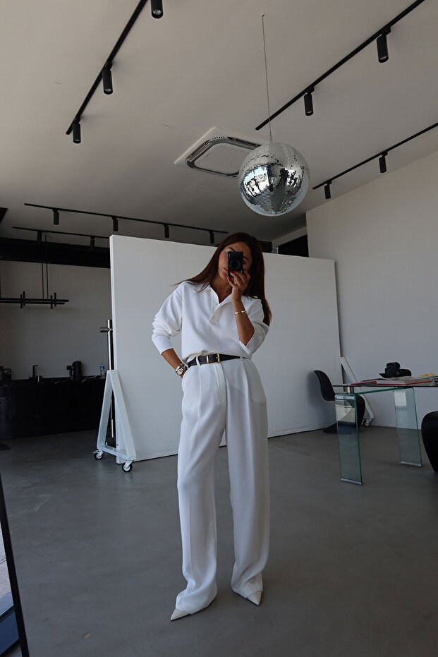 Yüksek Bel Basic Pantolon - 1