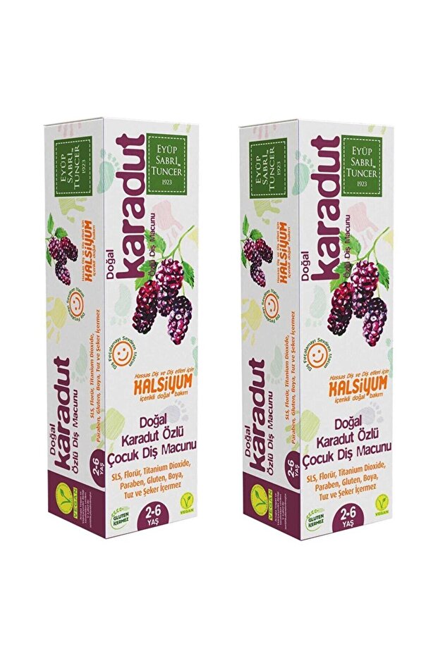 Natural Black Mulberry Extract 2-6 Years Old Children's Toothpaste 60 Ml 2 Pieces