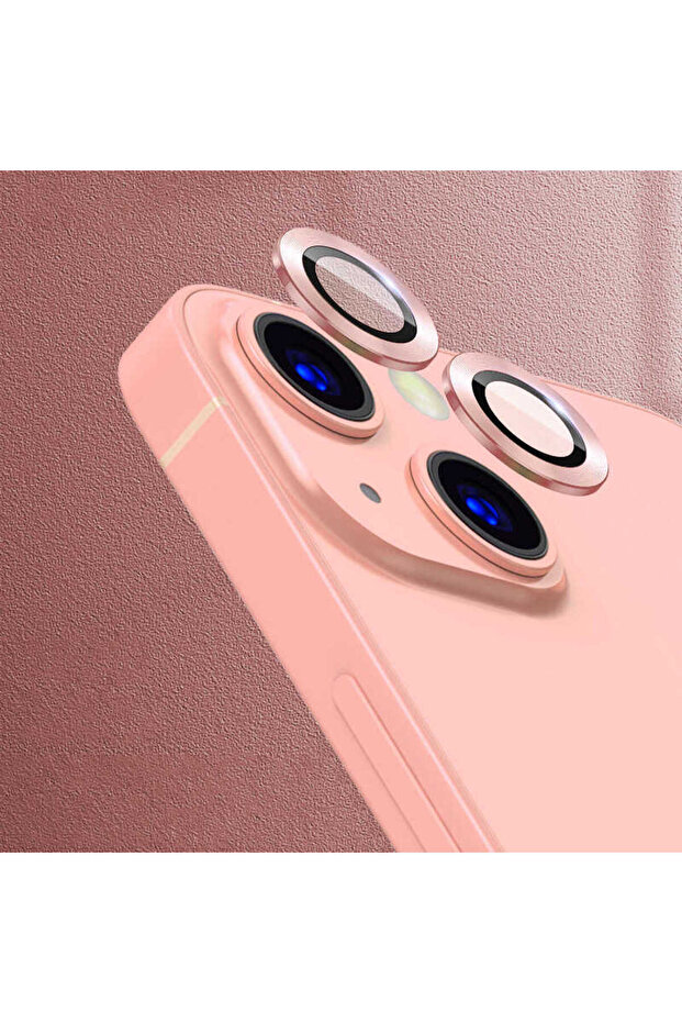 واقي كاميرا متوافق مع هاتف iPhone 13 ECRZ CL-07 - ذهبي وردي