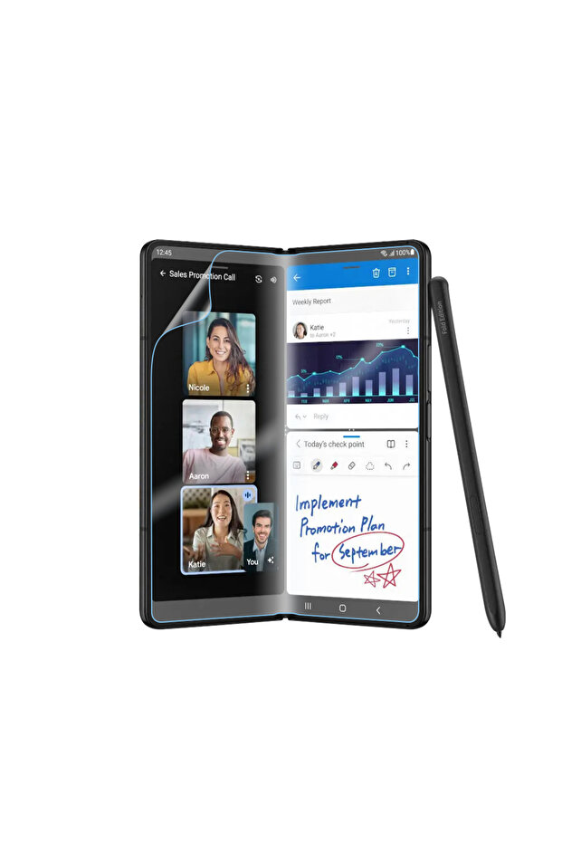 واقي شاشة S-Fit Body متوافق مع Galaxy Z Fold 2 مع جهاز محاذاة ECRZ