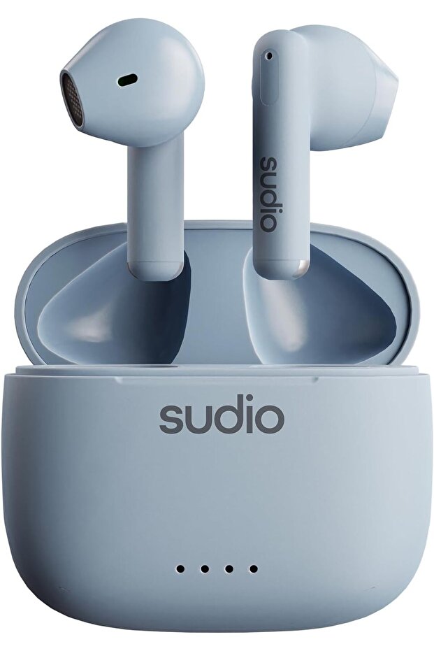 A1 Blue Bluetooth Earphones, Touch Control with Compact Wireless Charging Cradle