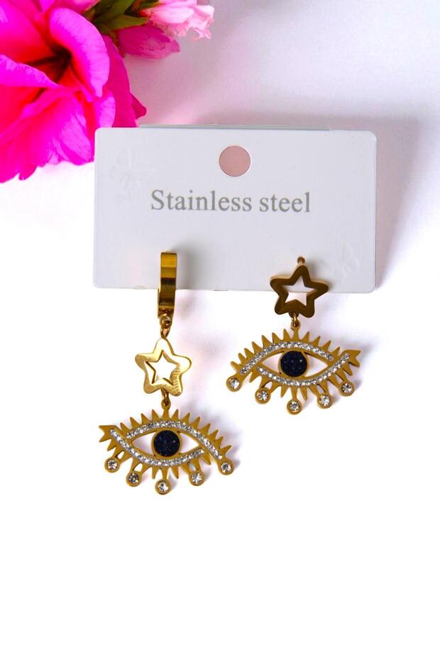 Eye Figured Steel Earrings