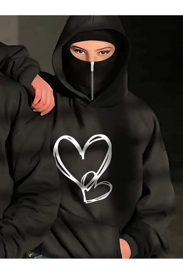 Snow Masked Ninja Unisex Sweatshirt Cardigan 2Strands Thick Fleece