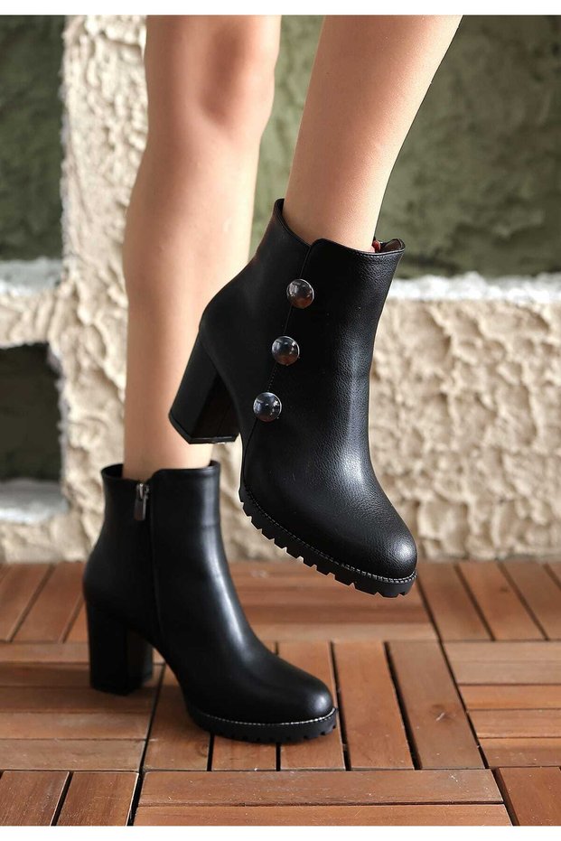 Women's Boots Comfortable for Daily Use Side Accessory Detail Zippered Waterproof Boots