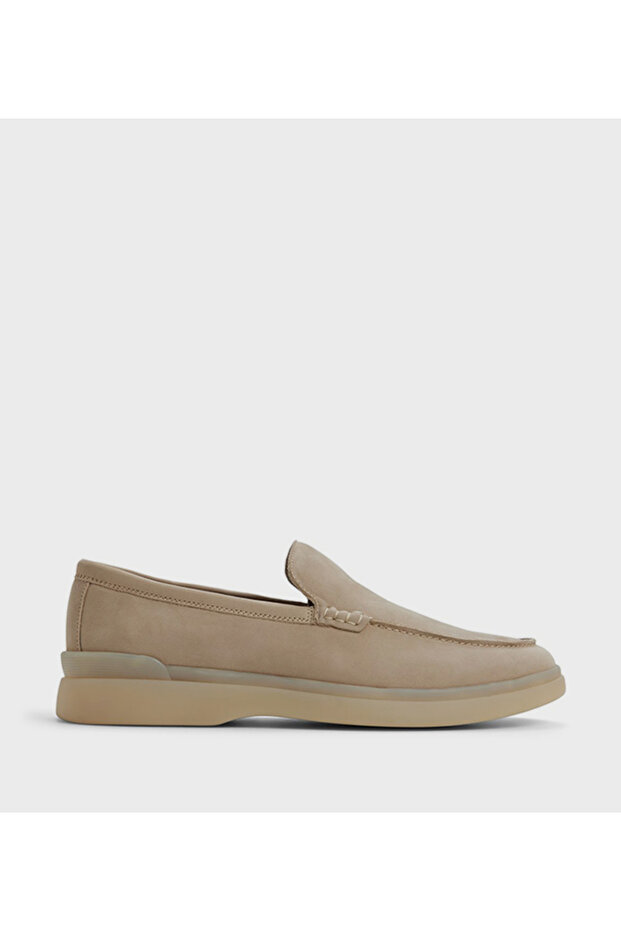 Shayn Beige Solid Slip-On Shoes