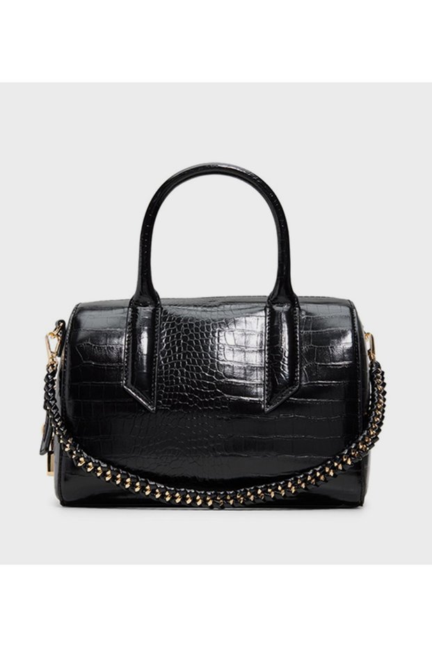 Albalaerel Croc Textured Zippered Satchel Bag