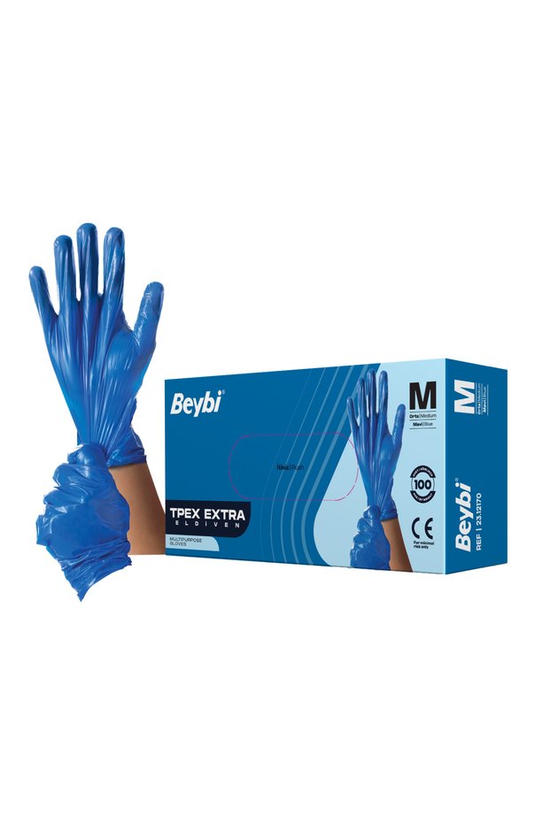 TPEX Extra Eldiven Mavi - 100'lük Kutu M Beden