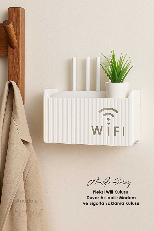 Pleksi Wifi Kutusu | Duvar Asılabilir Modem ve Sigorta Saklama Kutusu – Minimalist Dekoratif Tasarım - 2