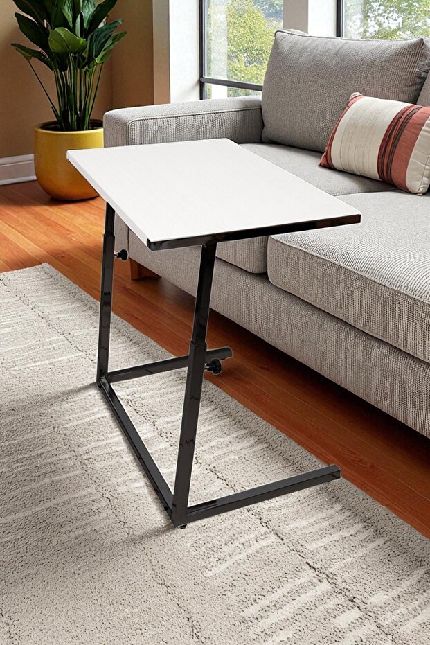 Height Adjustable Living Room Zigon Laptop Stand Desk - White