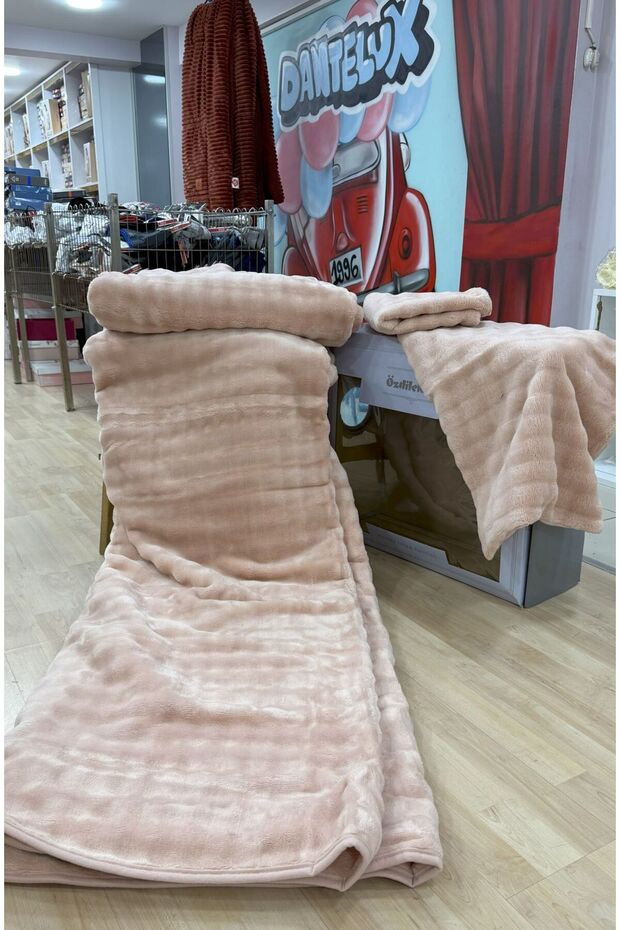 Fluffy Çift Kişilik Yatak Örtüsü Seti (220x240 cm) - 3 Parça Set - EKRU - 5