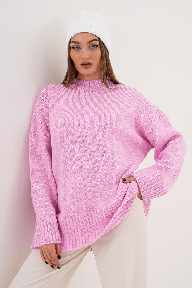 Kadın Yarım Balıkçı Triko Örme Oversize Kazak 255087 - - 2