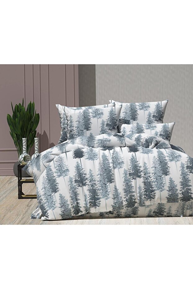 Sunrise Tree Pattern Double Cotton Duvet Cover Set