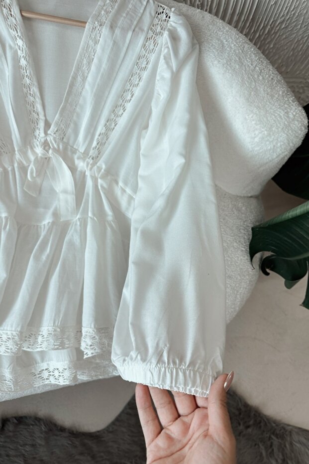 Royan Beyaz Bluz - 4