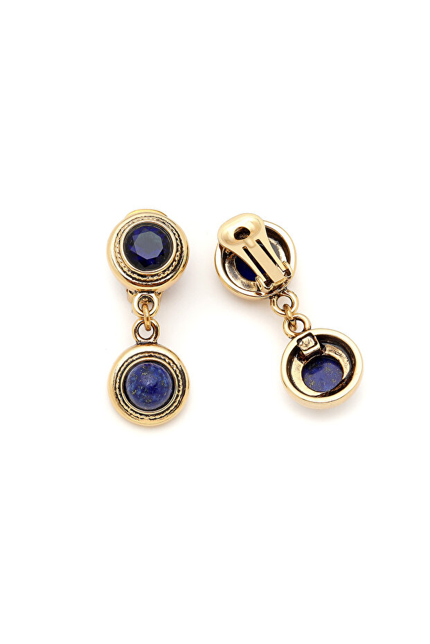 Lapis Charm Klipsli Küpe - 5