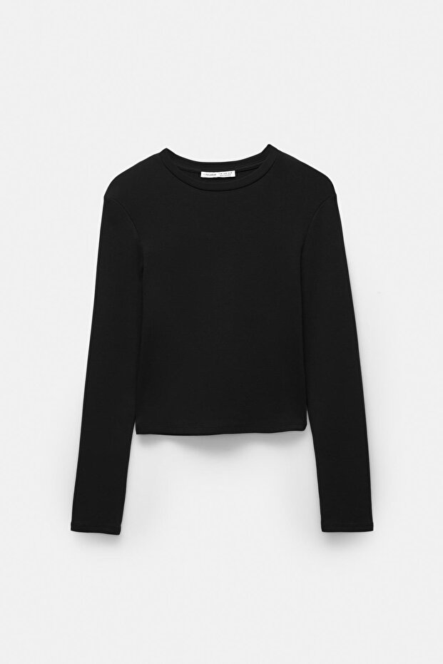 Vücuda oturan pamuklu tişört - 6