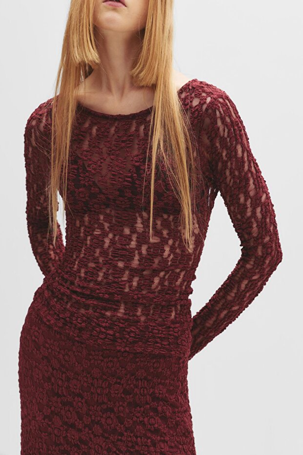 Açık sırt detaylı dantel top - 6