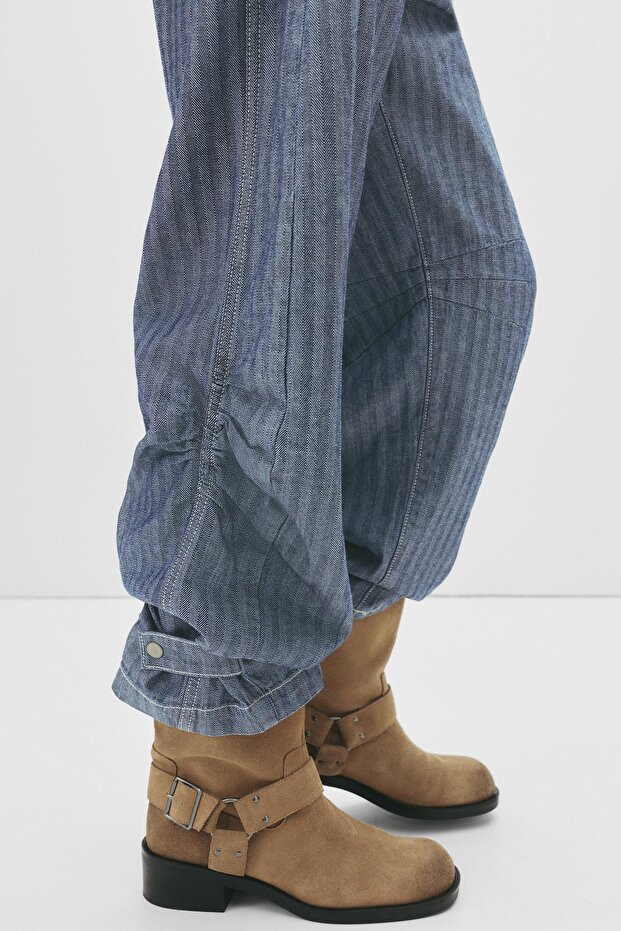 Çizgili balon jean - 2