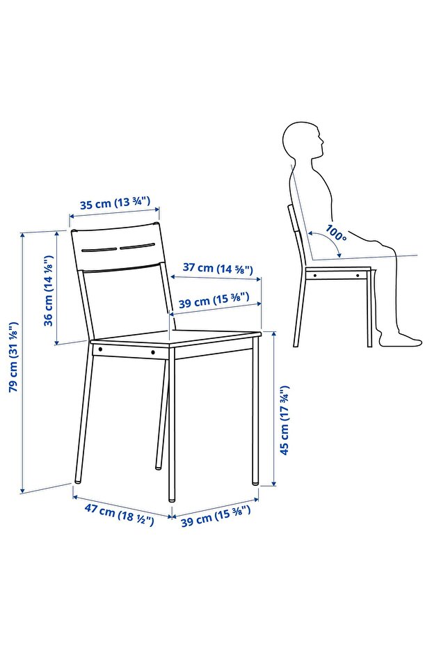 sandalye, beyaz-çam - 7
