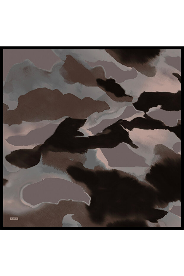 Black Silk Crepe Satin Scarf
