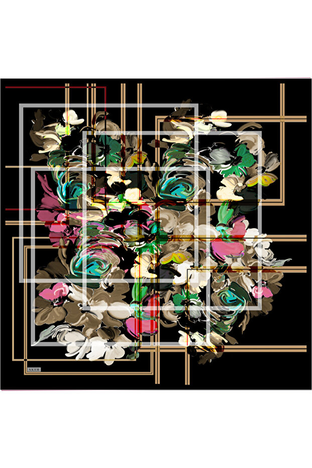 İpek Krep Saten Eşarp - 1