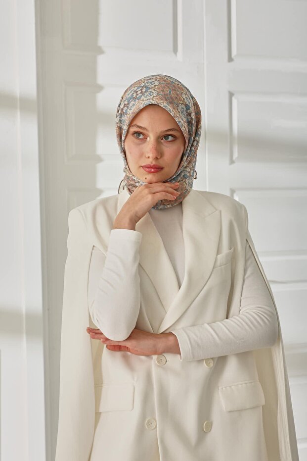 Mozaik Desen Soft Pamuk Eşarp - 2