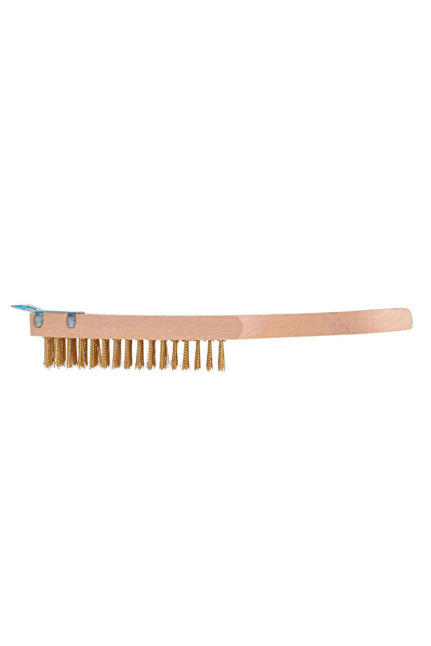 Brush for rust removal, wooden handle, 4 rows of wire and scraper, G00737 - 5