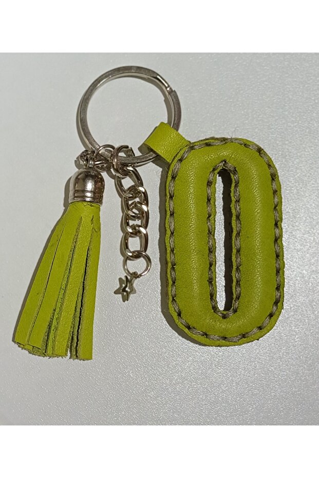 Keychain Genuine Leather Letter'O' (Hand Made)