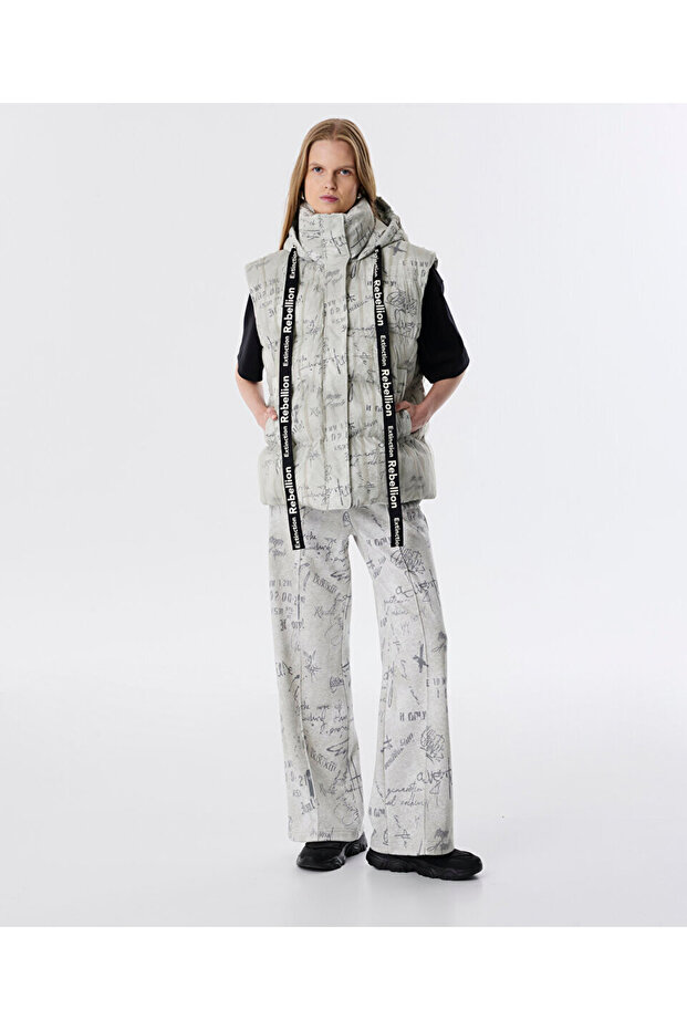 SLOGAN BASKILI PUFFER YELEK - 1