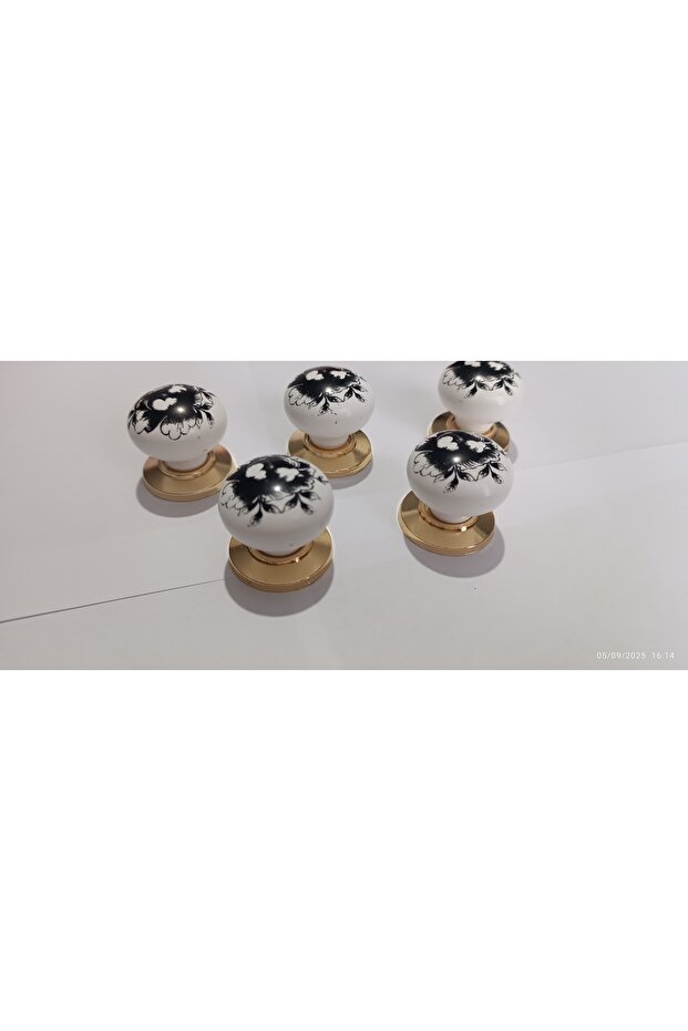 5Pcs Round Polymer Knob Single Hole Black Rose Gold Wardrobe Drawer Cloakroom Furniture Handle