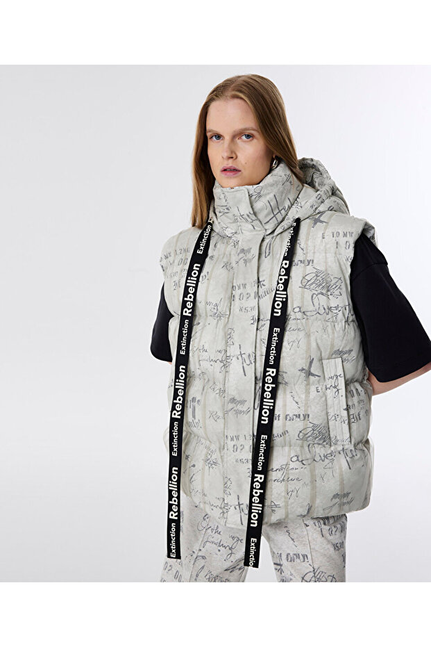 SLOGAN BASKILI PUFFER YELEK - 2