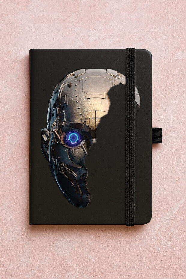 Promotional Undated Premium Thermo Notebook Patterned 192 Sheets - Robot Face - 1
