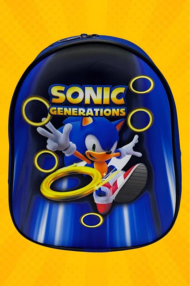 Children's Kindergarten Nursery Mini Size Hedgehog Sonic Character 3D Printed 2-6 Years Old School Bag and Backpack