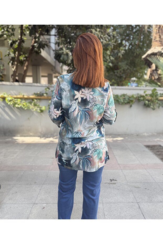 قميص أصلي بثلاثة أزرار باللون الأزرق - 4