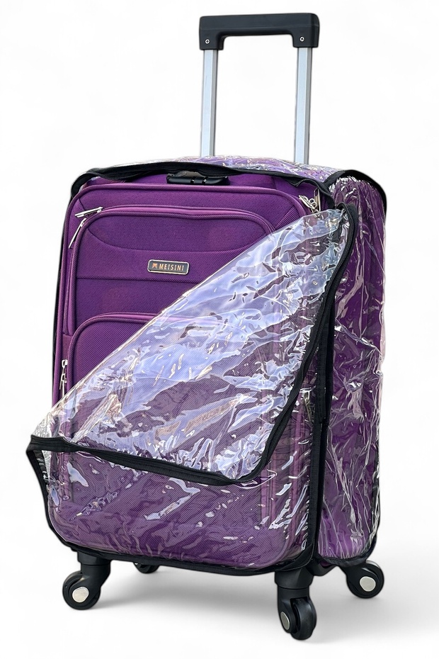 Soft Material 20 Inch (7-10kg) Purple Luggage With Cover, Ultra Lightweight