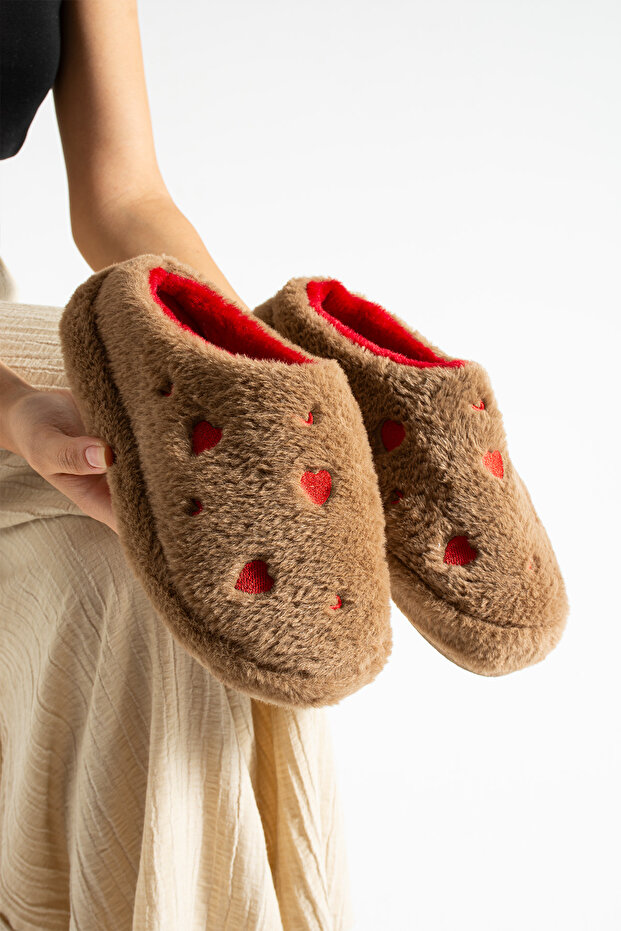 Women's Plush Heart Slippers Guest Slippers Bundle Slippers