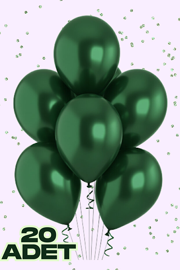 20Pcs Metallic Dark Green Shiny Balloon Birthday Celebration Ornament and Material Christmas Balloon